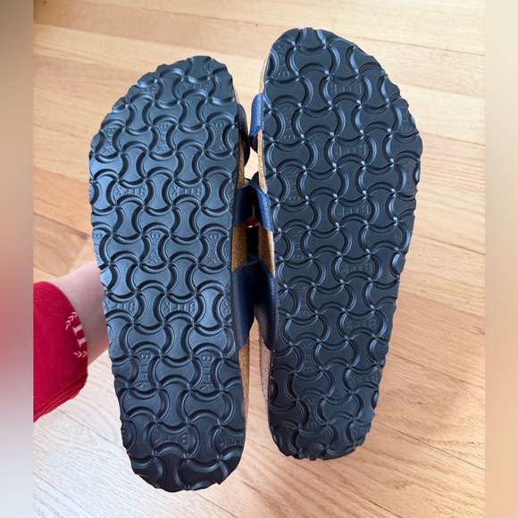 Birkenstock Birkis Navy Blue Sandals Womens 9 M 7 EU 40 Buckle Criss Cross Shoes - Picture 4 of 7